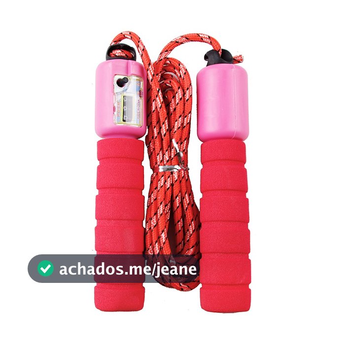Corda de Pular com Contador de Giros Exercício Funcional Crossfit Academia Fitness Rosa