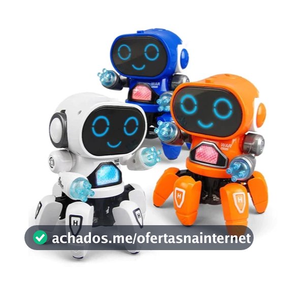 Robô Aranha Dançarino Musical Com Luzes LED 6 Pernas Brinquedo Infantil