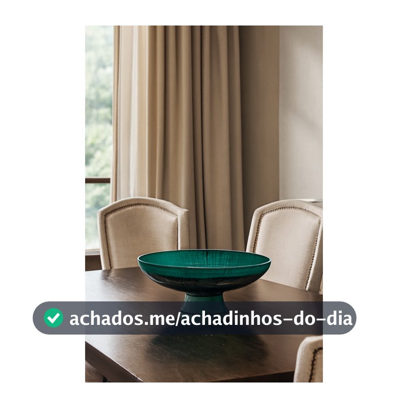 Centro de Mesa Fruteira Canelada Verde Esmeralda - Decoração Mesa, Servir Frutas, Elegante