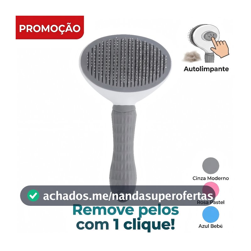 Escova Removedora Rasqueadeira Tira Pelos Automatica Pets Cachorros Gatos