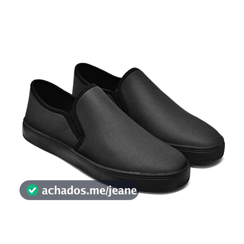 Tênis Iate Masculino Slip On Preto Estiloso Leve Macio Fácil de Usar Na Moda Conforto