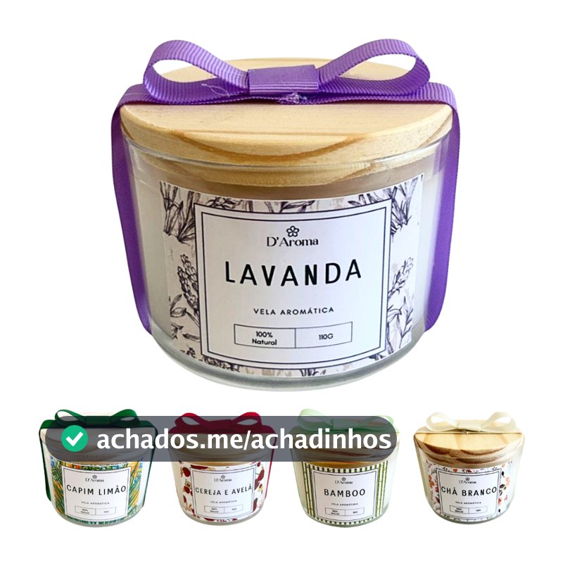 Vela Aromática artesanal 5 fragrâncias 110g PREMIUM