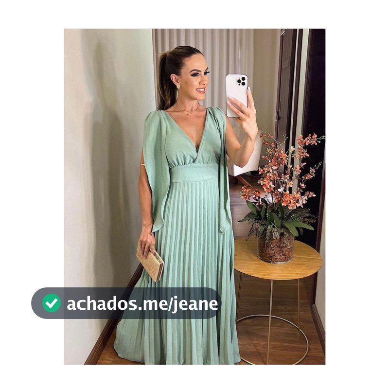 Vestido Longo Plisado Decote V Vestido Para  Madrina de Casamento e Festas