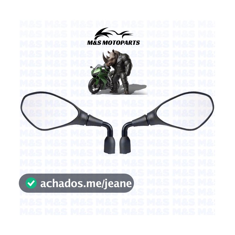 Retrovisor Para Fazer, MT-03 - Bmw F800 Haste Curta Rebaixada 90° Convexa Motos Rosca Yamaha - Par