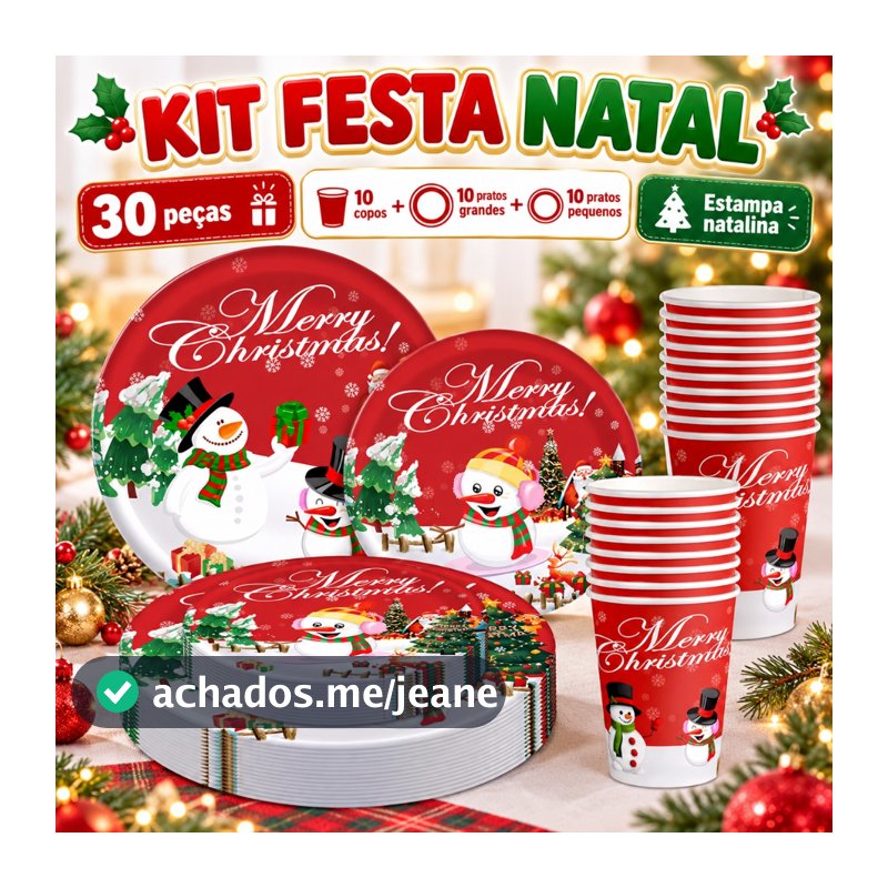 30 Pacotes De Utensílios De Mesa Descartáveis De Natal Para Decoração De Festa , Copos E Pratos De Papel De Boneco De Ne