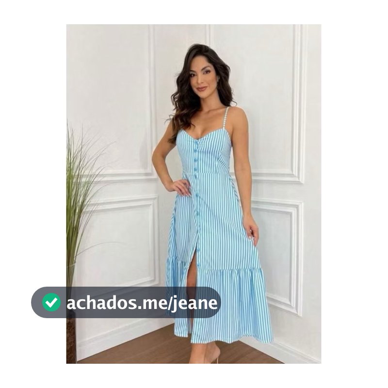 Vestido longo em crepe listrado com botões H-1