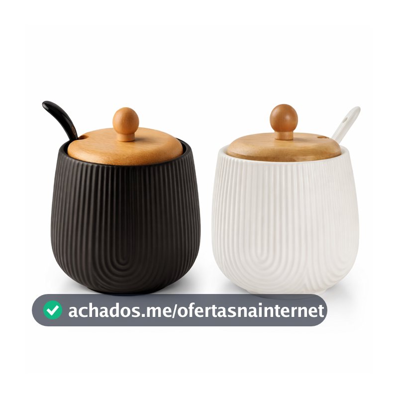 Açucareiro Em Porcelana Tampa Bambu 360ml Oásis