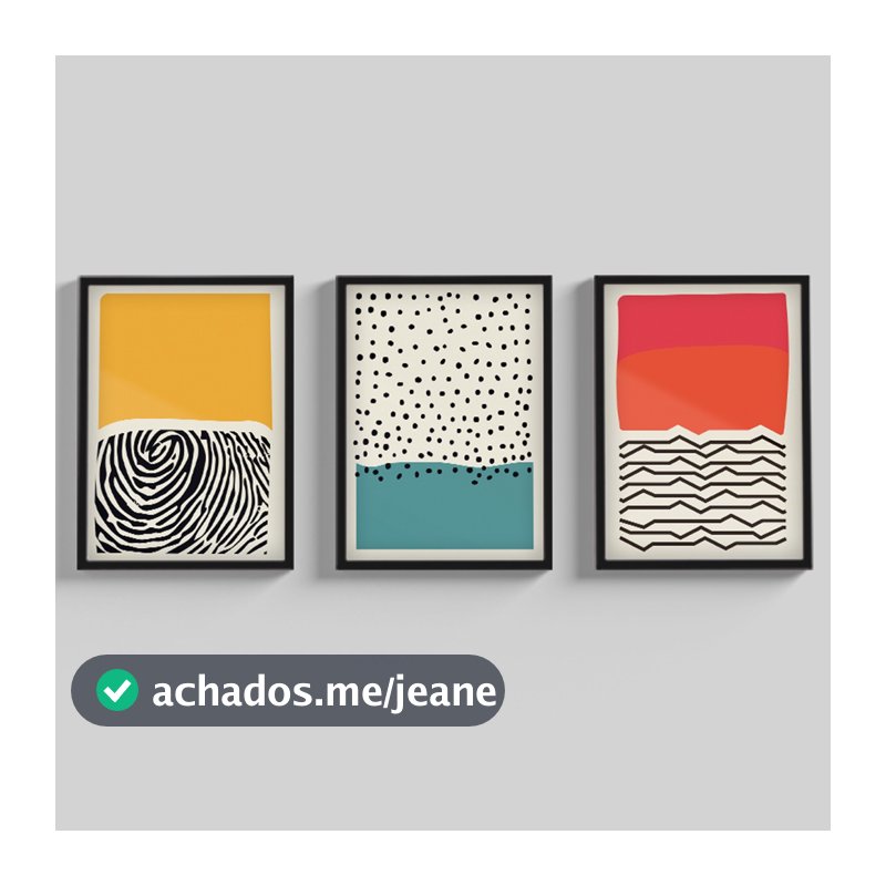 Kit Quadros Decorativos Para Sala Moderno 40x60 cm Moldura Hall Escritório Abstrato Minimalista