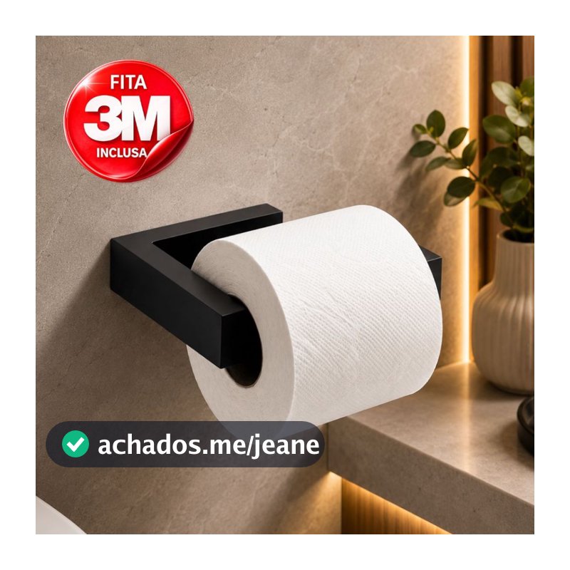 Suporte Porta Papel Higiênico Sem Furo | Adesivo Dupla Face 3M | Acessórios Banheiro Moderno