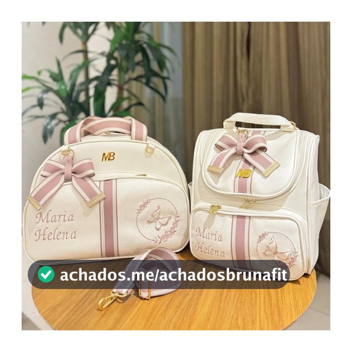 Bolsa Maternidade Personalizada Bordada Kit 2 Peças Térmica Impermeável