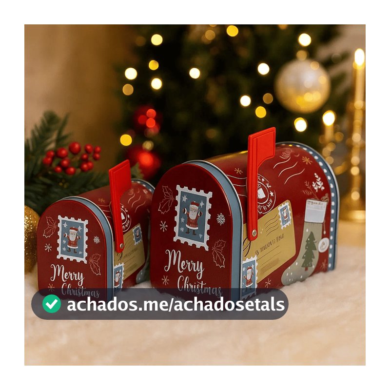 Kit 2 Caixas Correio Natalinas - Wincy Natal / Enfeite Decoração / Porta Cartas Pendurar Parede