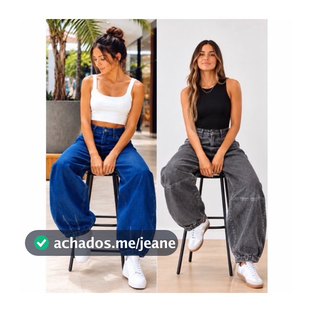 Calça Jeans femenino modelo ballon