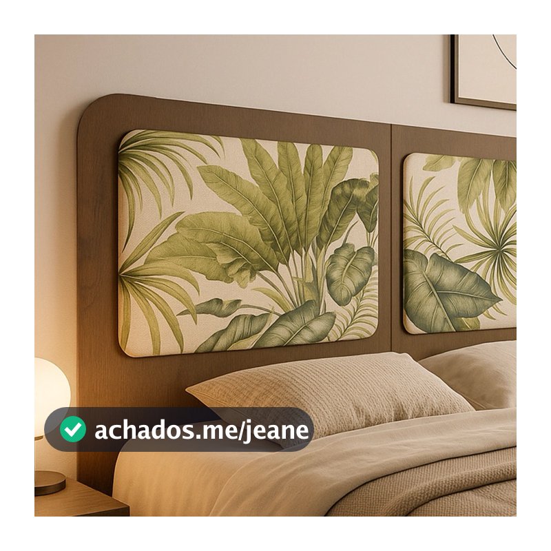 Cabeceira Cama Box Casal Modulada Tropical Palmares Praiana Floral Placas 3mm Novidade Design