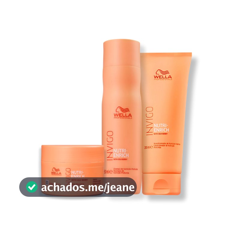 Kit Wella - Shampoo 250ml , Condicionador 200ml e Máscara 150g Enrich