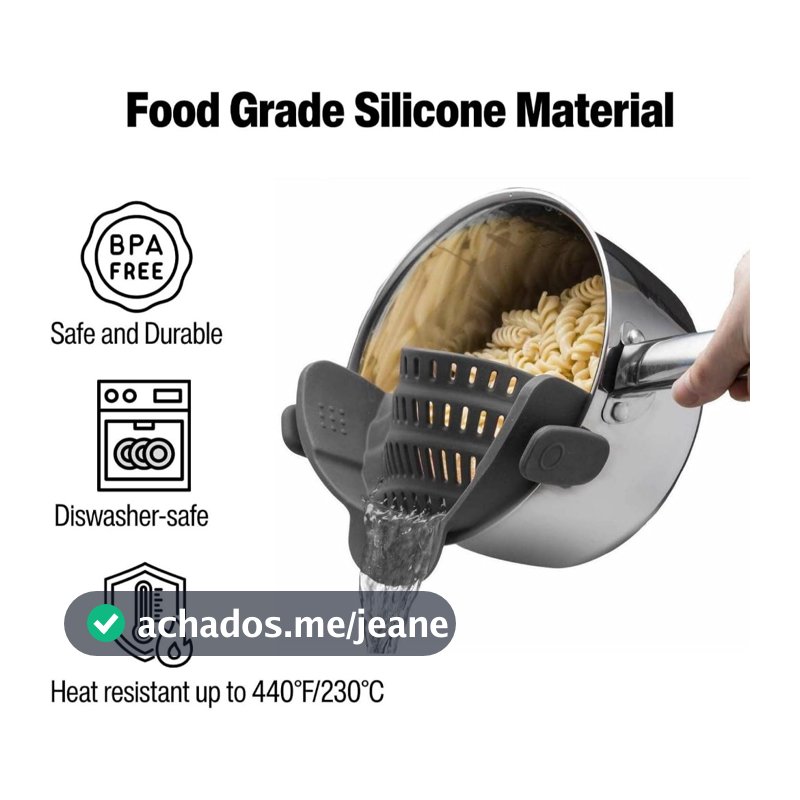 Escorredor de Multifuncional Macarrão e Legumes para Panela com Clipe  Ajustável