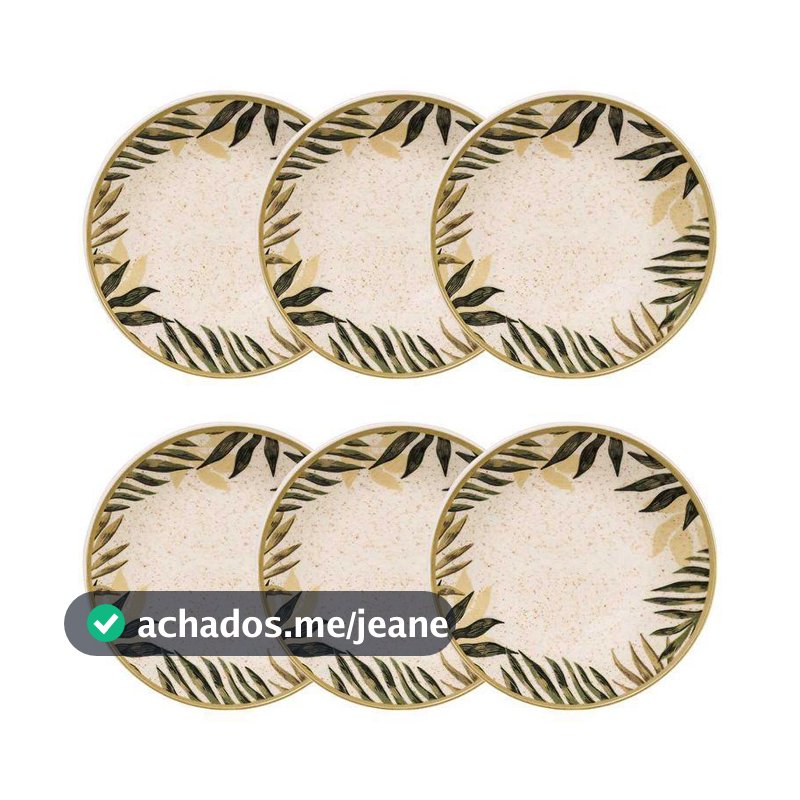 Jogo de 6 Pratos Fundos 20,5 cm Oxford Unni Tropicano
