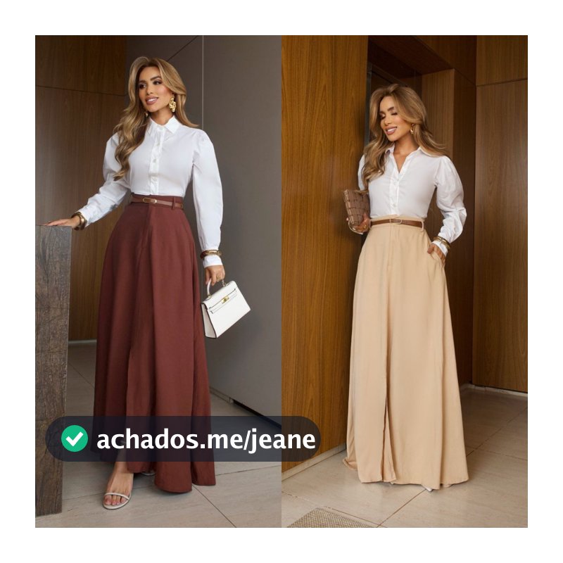 Saia Longa Feminina Alfaiataria Moda Evangélica Casual Básica Cintura Alta Rodada