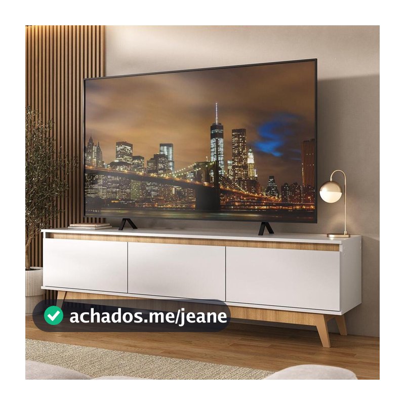 Rack para TV até 75 Polegadas 180cm 3 Portas Retrô Multimóveis MP1102