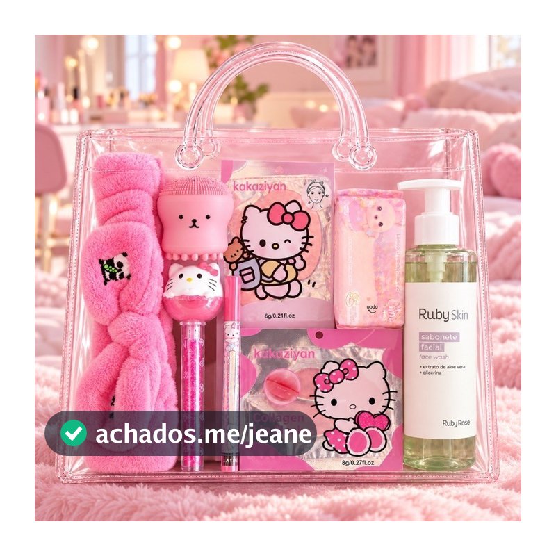Kit Presente Feminino Skincare Completo Gloss Labial Faixa Spa Presente Menina
