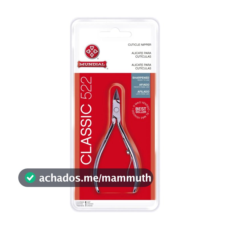 Alicate de Cutícula Unha Mundial 522 Classic Original Profissional Manicure – Aço Carbono Niquelado