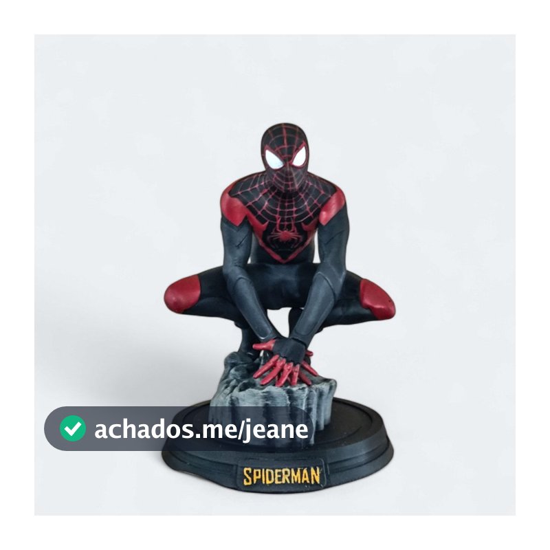 Homem Aranha Spider man Miles Morales Colecionável Estatueta MarveI