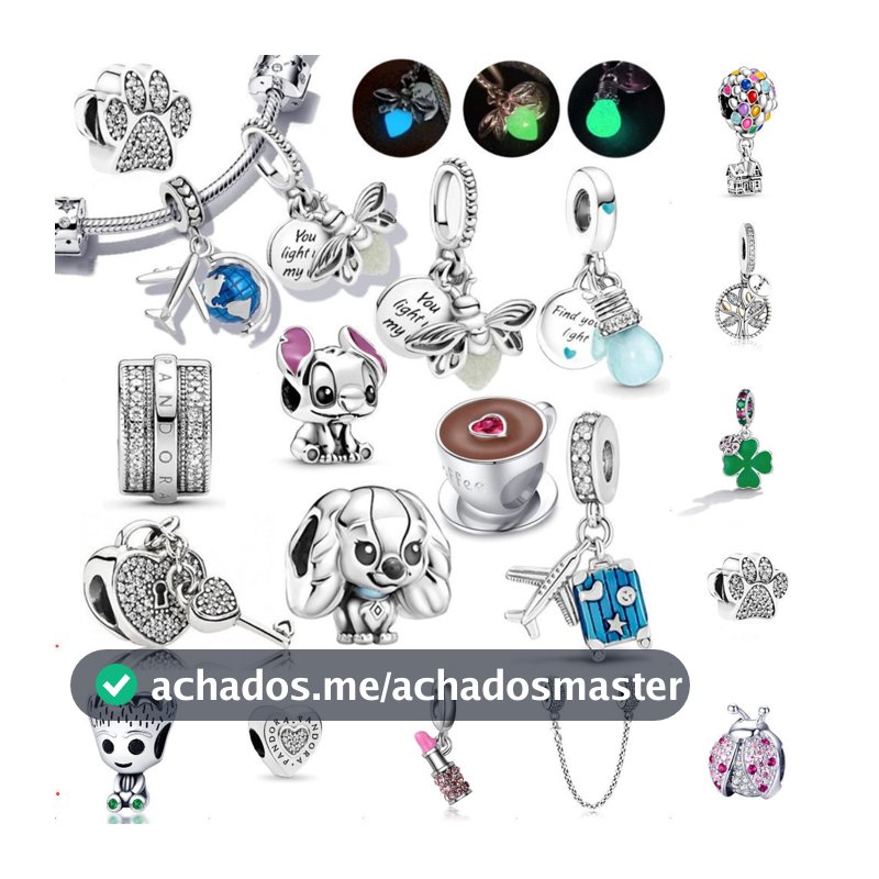 925 prata pingente charme pingente vaga-lume luz brilhante interior fluorescente pulseira pingente jóias