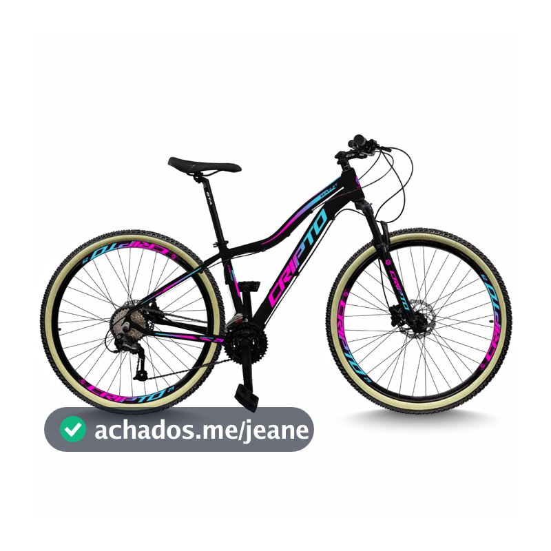 Bicicleta Aro 29 Cripto 24 Marchas Freio Disco Com Suspensão - Pneu Bege