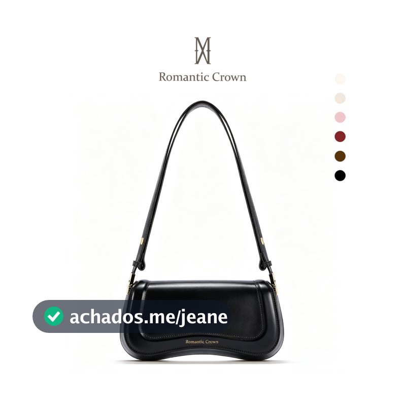 ROMANTIC CROWN Bolsa Feminina Pequena de Ombro Impermeável, Mini Tiracolo de Couro para Trabalho e Festa