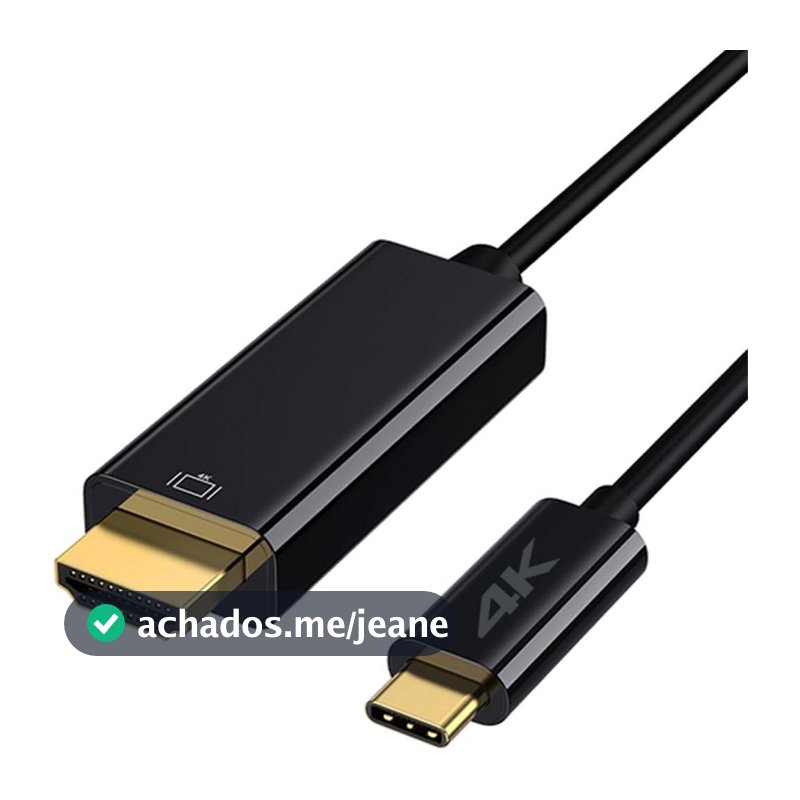 CABO HDMI USB-C TIPO C 4K 1.8Metros Espelhamento de Tela para Notebook Celular Tablet TV Monitor
