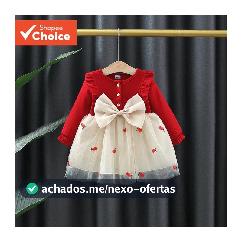 Vestido De Princesa Para Bebês Meninas Com Mangas Compridas E Nó De Laço Primavera Outono De 0 A 3 Anos