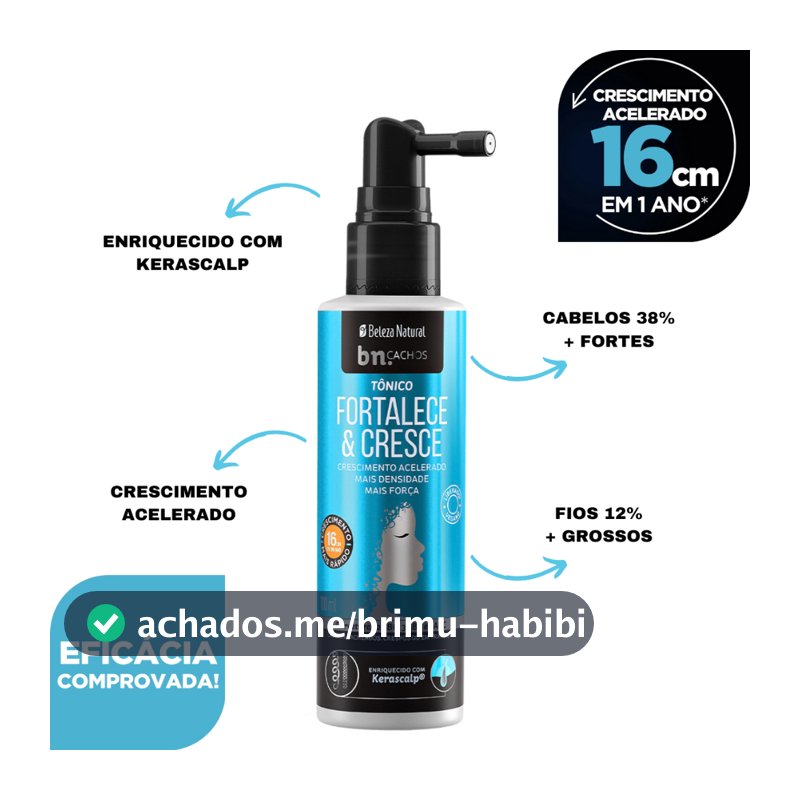 Tônico Capilar Fortalece e Cresce 100ml bn.Cachos (Crescimento e Fortalecimento)