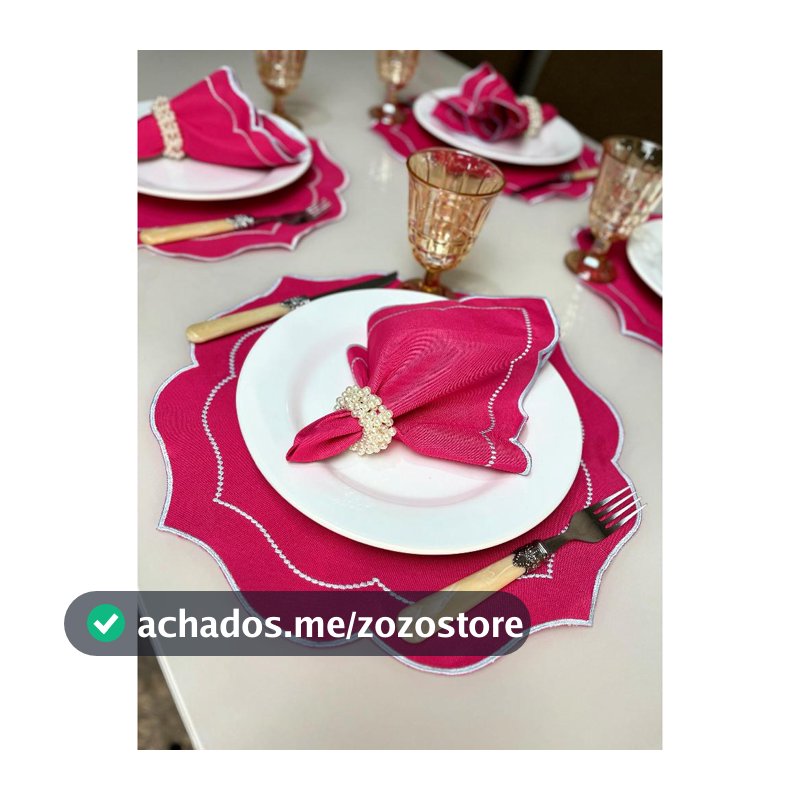 Jogo Americano Bordado 8 Peças Sousplat Mesa Posta Supla De Mesa Guardanapo
