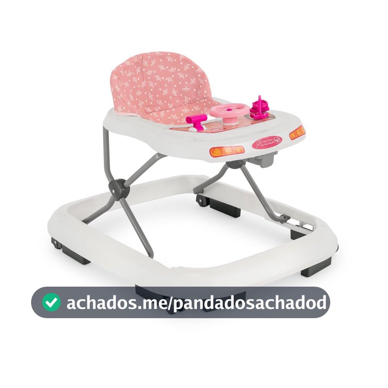 Andador Bebê Tutti Baby Princesa Rosa com Centro Atividades
