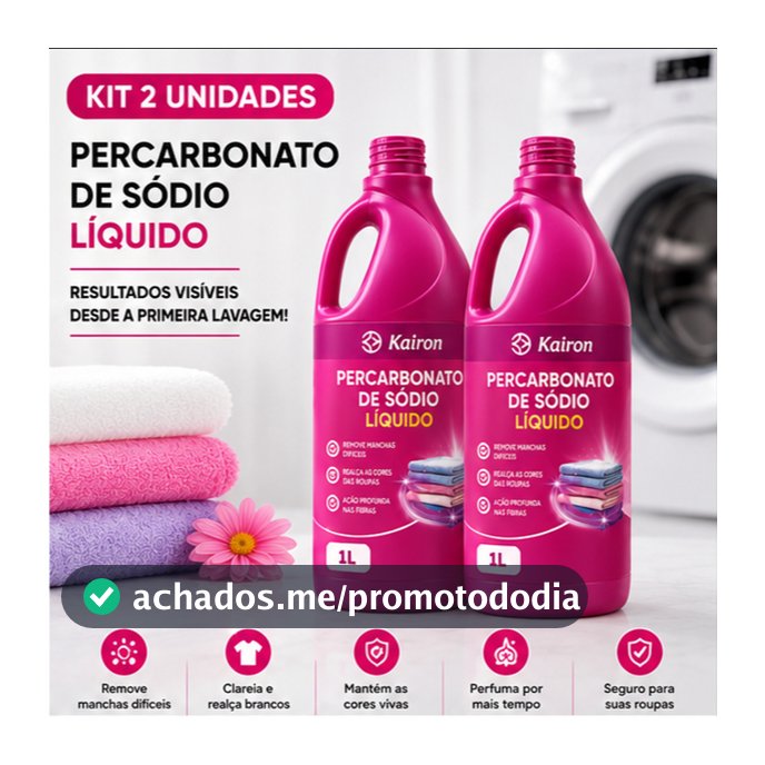 Percarbonato de Sodio Liquido Tira Manchas Remove Manchas Vinho Cafe Suor 2l 1l