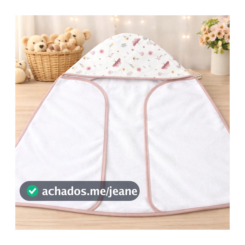 Toalha de Banho bebê recem nascido 100% algodão tolha com Capuz Forrada varias estampas