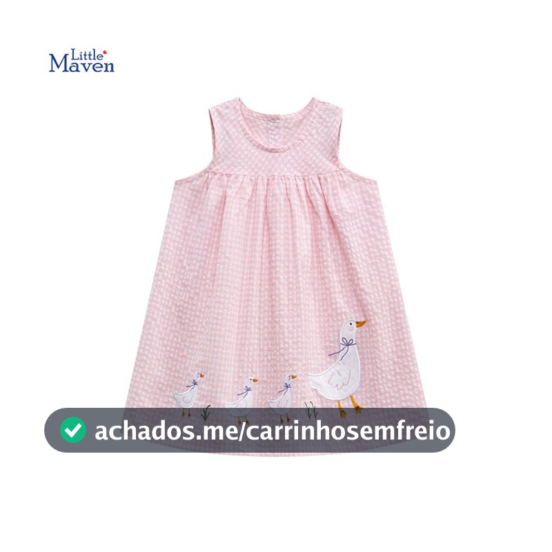 Little Maven 2026 Roupas Infantis De Algodão Para Bebês Meninas Vestidos De Verão Desenho Animado Unicron Vestido De Man