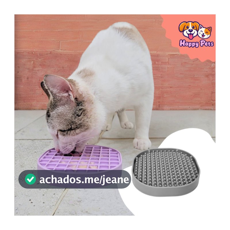 Comedouro Cat Lambe Para Alimentos Úmidos da Pet Games 2 em 1 Para Gato Divertido e Saudável