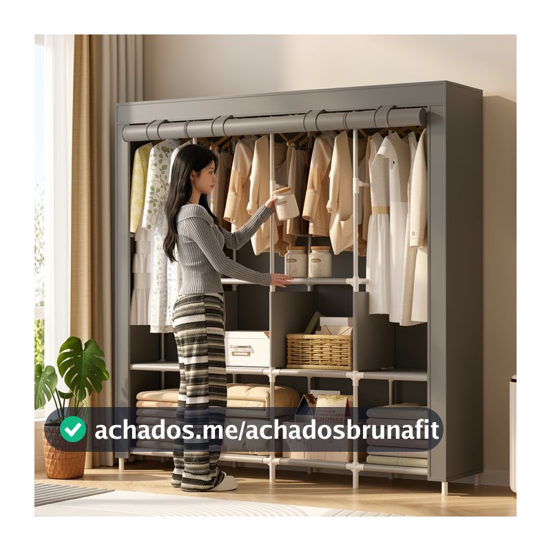 🔥Guarda Roupa Portátil Armário Desmontável Organizador Prático de Solteiro de Casal de King