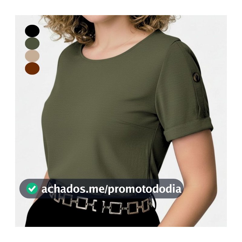 Blusa Feminina Manga Curta Estilosa Social Evangelica Elegante Casual Duna