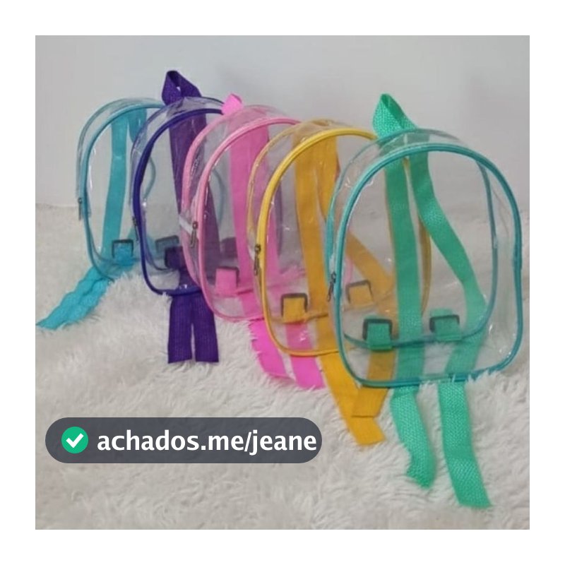 Kit 50 Mochilas Plásticas Transparentes Cristal Lembrancinha Festa