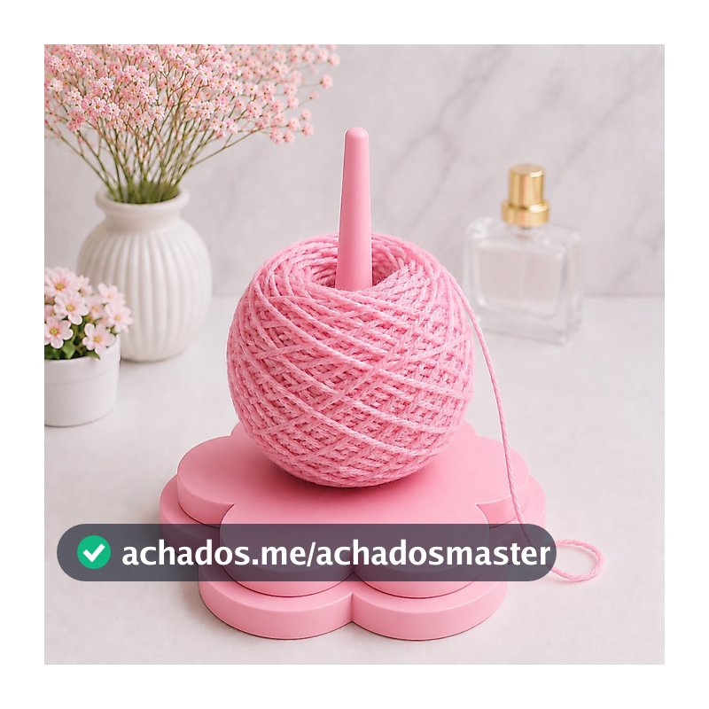 Suporte de Crochê Giratório para Linha Novelo Desmontável Formato de Flor Gire com Facilidade ENVIO IMEDIATO