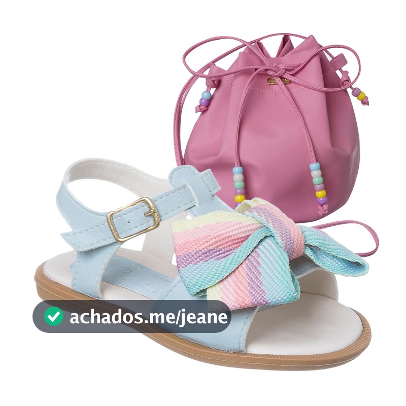 Kit Sandalia + Bolsa Saco Linda Menina Confortavel Promoção 16 ao 27