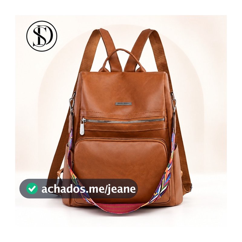 Mochila 2026 Bolsa Feminina GRANDE Escolar Trabalho Viagem Couro Sintéticos
