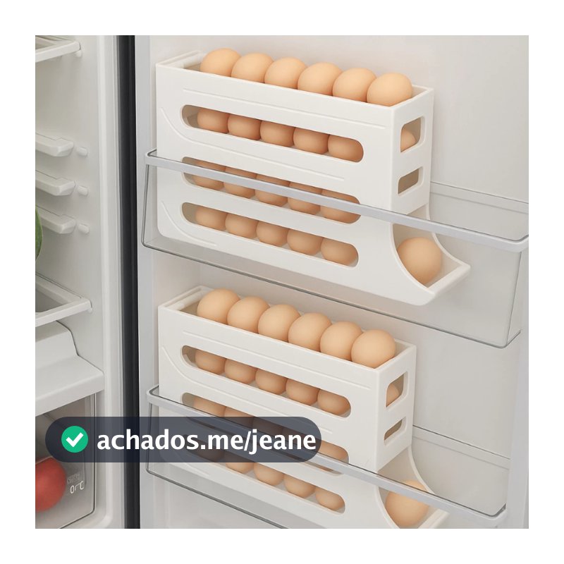 Porta Ovos Rolante Suporte Para até 30 Ovos Organizador Dispenser de Geladeira