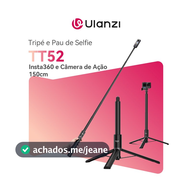 ULANZI TT52 Tripé e Pau de Selfie 1.5m Invisível para Insta360 X3 X4 GoPro e Câmera de Ação