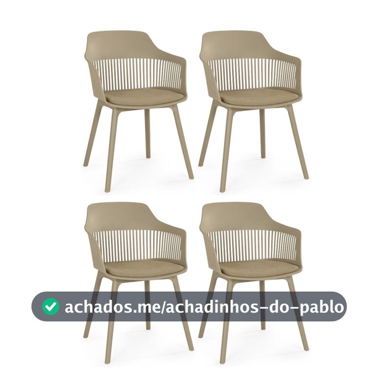 Kit 4 Cadeiras de Jantar Estofada Marcela