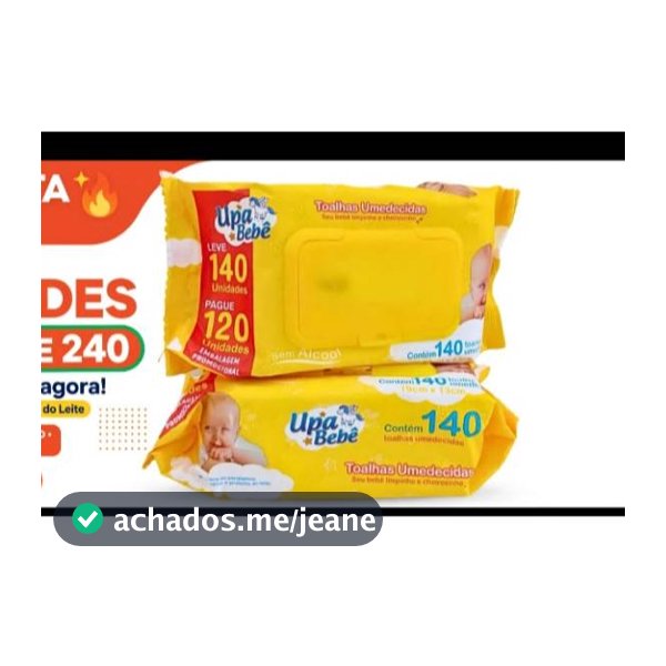 KIT  280 LENÇO UMIDECIDO  - 2 PACOTES - UPA BEBE PROMOÇÃO