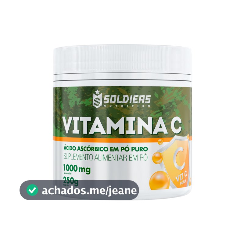 Vitamina C em Pó Ácido Ascórbico 100% Puro Importado Soldiers Nutrition Multivitamínico Completo Saúde Imunidade