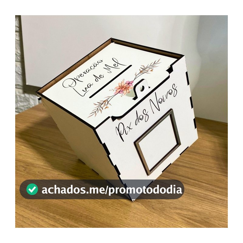 CAIXA PIX LUA DE MEL FLORIDA EM MDF ENVIO EM 24H