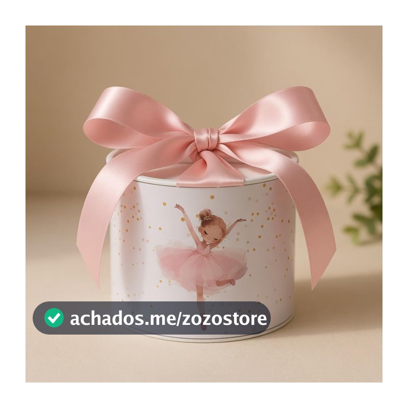 Kit Tubolatas Personalizadas Bailarina 5x6cm Lembrancinha Festa, Chá de Bebê, Casamento ou Batizado